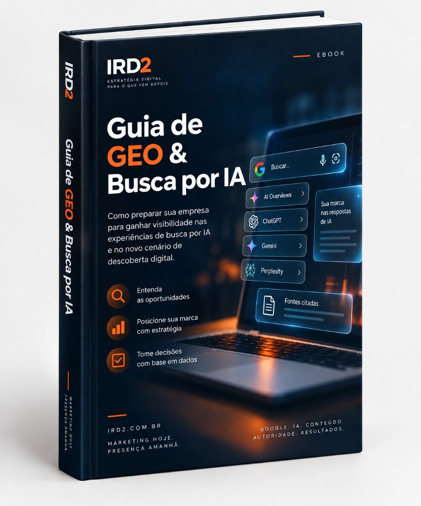 Capa do Guia de GEO & Busca por IA da IRD2