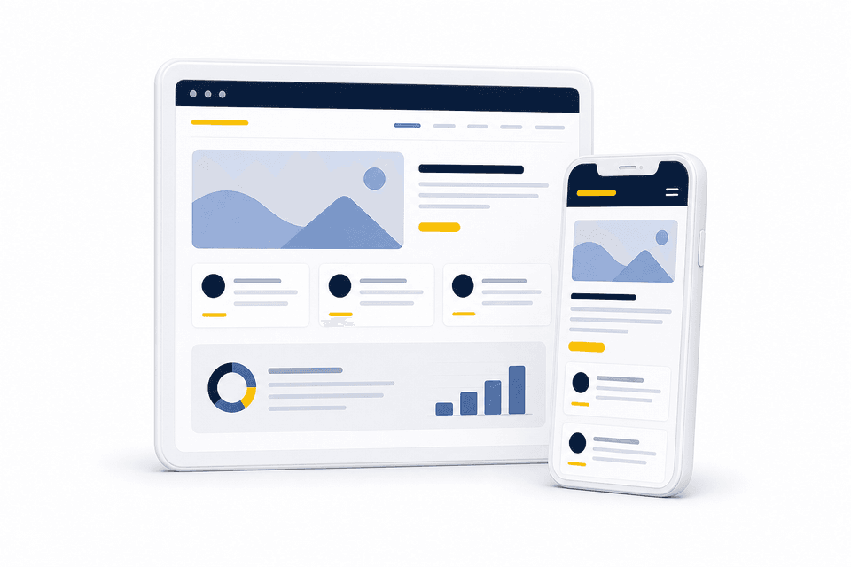 Site em tablet e celular