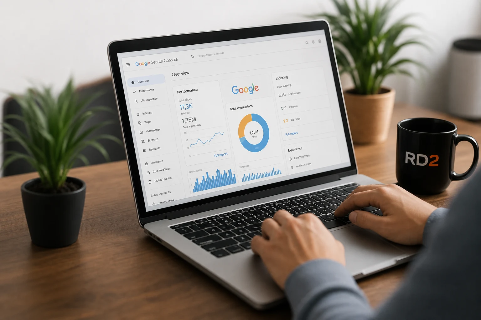 Notebook com dashboard de Search Console